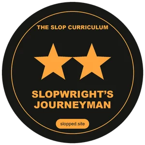 The slop at scale badge