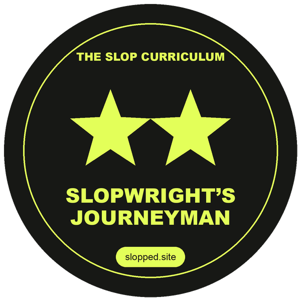 Slopwright’s Journeyman badge